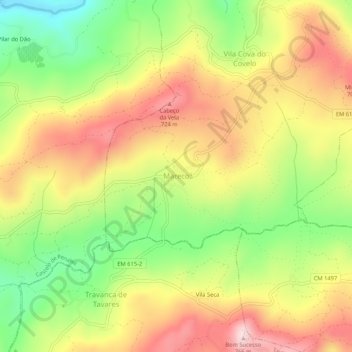 Mareco topographic map, elevation, terrain