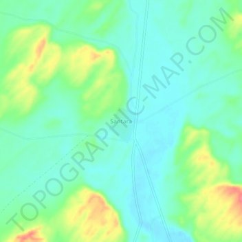 Santara topographic map, elevation, terrain