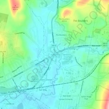 Coltsville topographic map, elevation, terrain