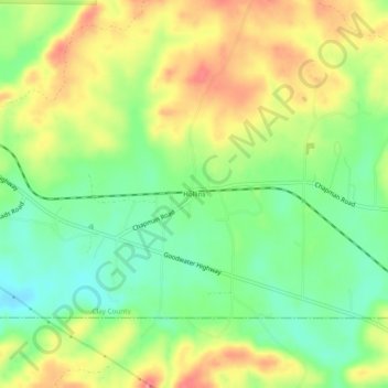 Hollins topographic map, elevation, terrain