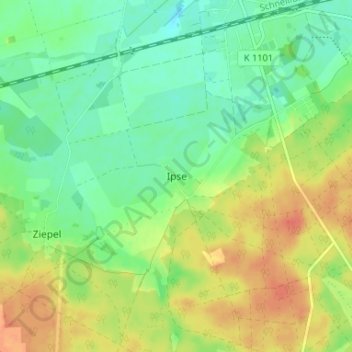 Ipse topographic map, elevation, terrain