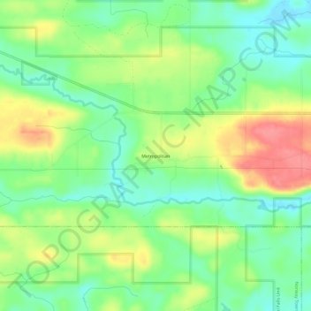 Metropolitan topographic map, elevation, terrain