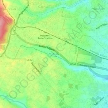 Mutuini topographic map, elevation, terrain