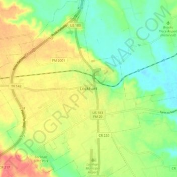 Lockhart topographic map, elevation, terrain
