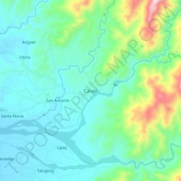 Carasi topographic map, elevation, terrain