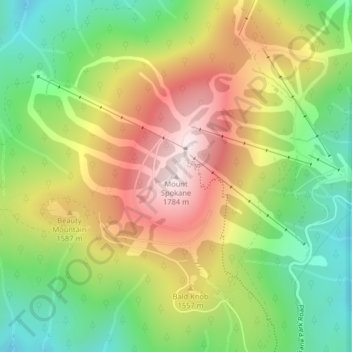 Mount Spokane topographic map, elevation, terrain