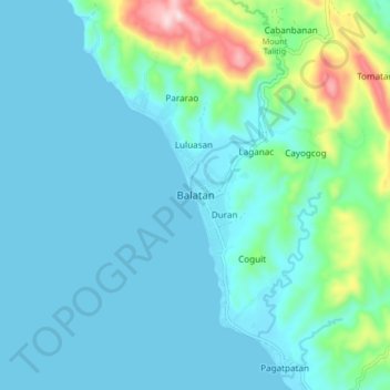Balatan topographic map, elevation, terrain