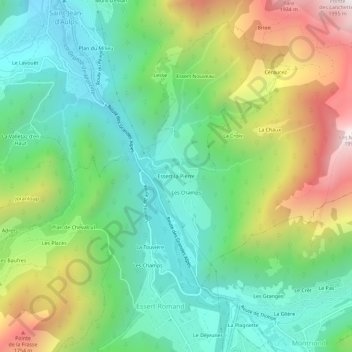 Essert-la-Pierre topographic map, elevation, terrain