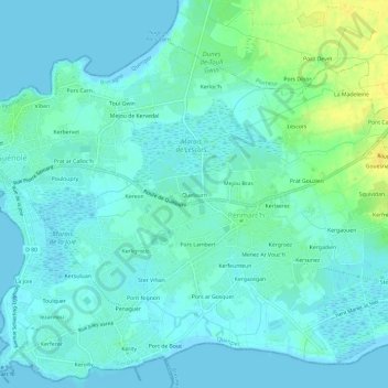 Quelourn topographic map, elevation, terrain