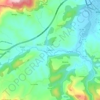 Casquita topographic map, elevation, terrain