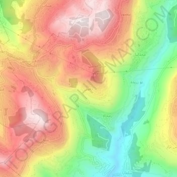 Dfoun topographic map, elevation, terrain