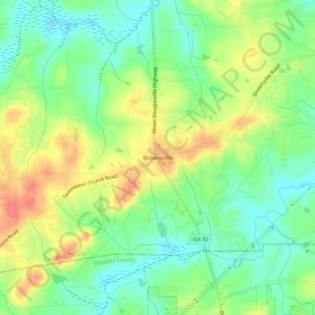 Brownsville topographic map, elevation, terrain