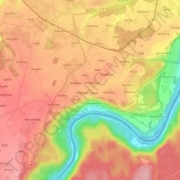 Achatz topographic map, elevation, terrain