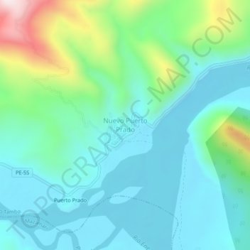 Nuevo Puerto Prado topographic map, elevation, terrain