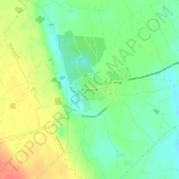 Borgagne topographic map, elevation, terrain
