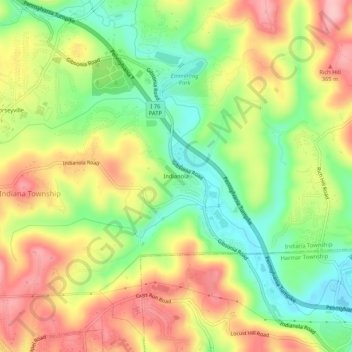 Indianola topographic map, elevation, terrain