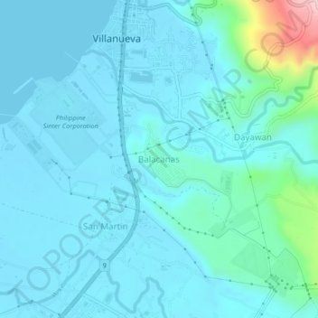 Balacanas topographic map, elevation, terrain