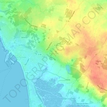 Trescalan topographic map, elevation, terrain