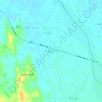 Balaoang topographic map, elevation, terrain