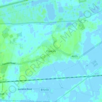 Coates topographic map, elevation, terrain