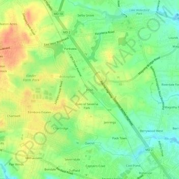 Frost topographic map, elevation, terrain