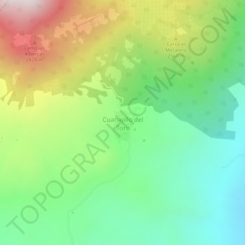Cuanajillo del Toro topographic map, elevation, terrain