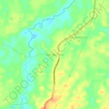 Mar de Plata topographic map, elevation, terrain