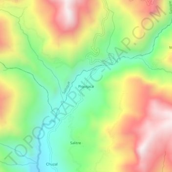 Piquijaca topographic map, elevation, terrain