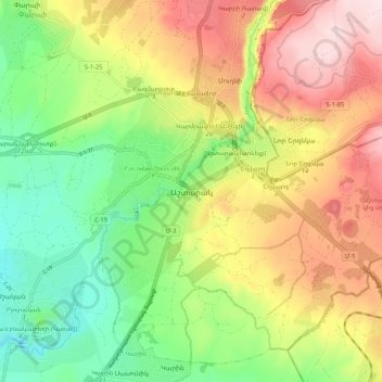 Ashtarak topographic map, elevation, terrain