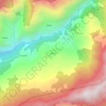 Jakhol topographic map, elevation, terrain