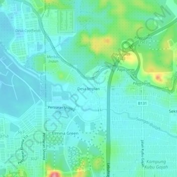 Desa Impian topographic map, elevation, terrain