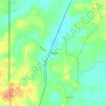 Springdale topographic map, elevation, terrain