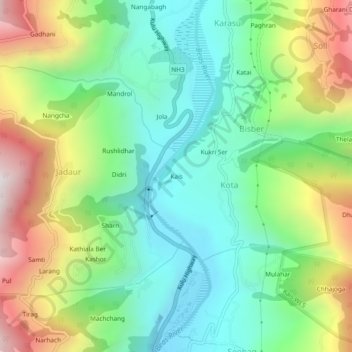 Kais topographic map, elevation, terrain