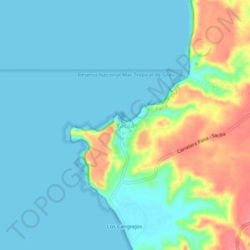 Yacila topographic map, elevation, terrain