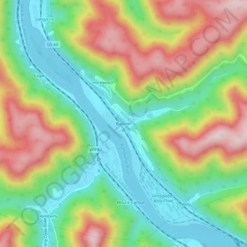Boomer topographic map, elevation, terrain