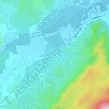La Gare topographic map, elevation, terrain
