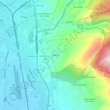Carpello topographic map, elevation, terrain