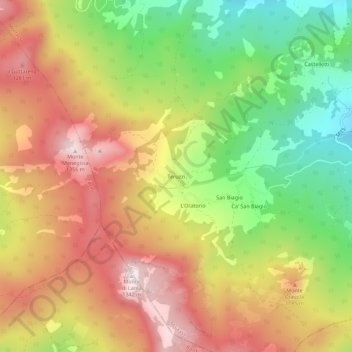 Teruzzi topographic map, elevation, terrain