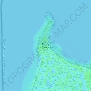 Ponta do Paraguaio topographic map, elevation, terrain