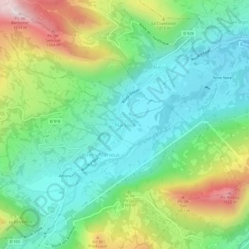 Marsous topographic map, elevation, terrain
