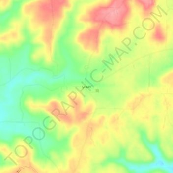 Logan topographic map, elevation, terrain