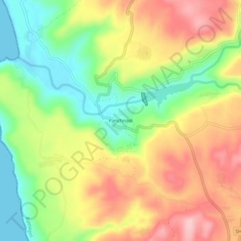 Panchnadi topographic map, elevation, terrain