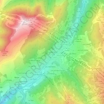 Le Rocher topographic map, elevation, terrain