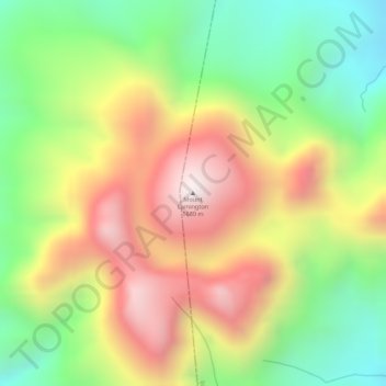 Mount Lamington topographic map, elevation, terrain