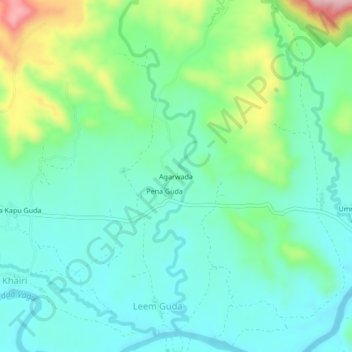 Agarwada topographic map, elevation, terrain