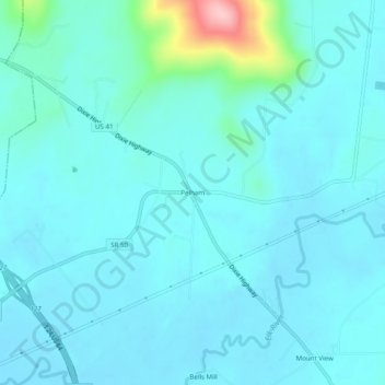Pelham topographic map, elevation, terrain