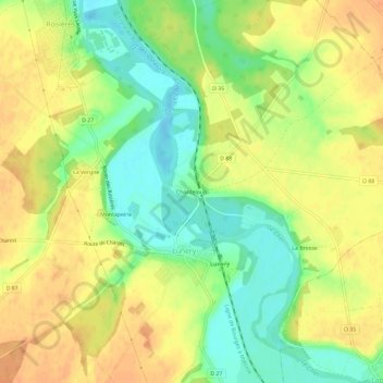 Chanteloup topographic map, elevation, terrain