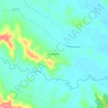 Cocumbark topographic map, elevation, terrain