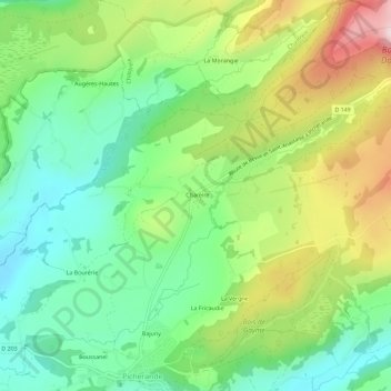 Chareire topographic map, elevation, terrain