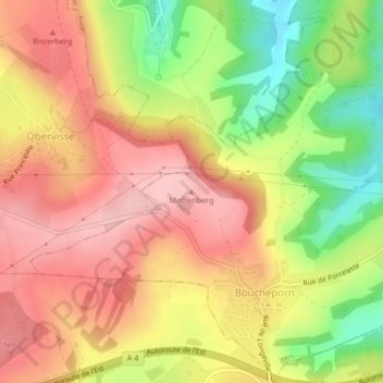 Mottenberg topographic map, elevation, terrain